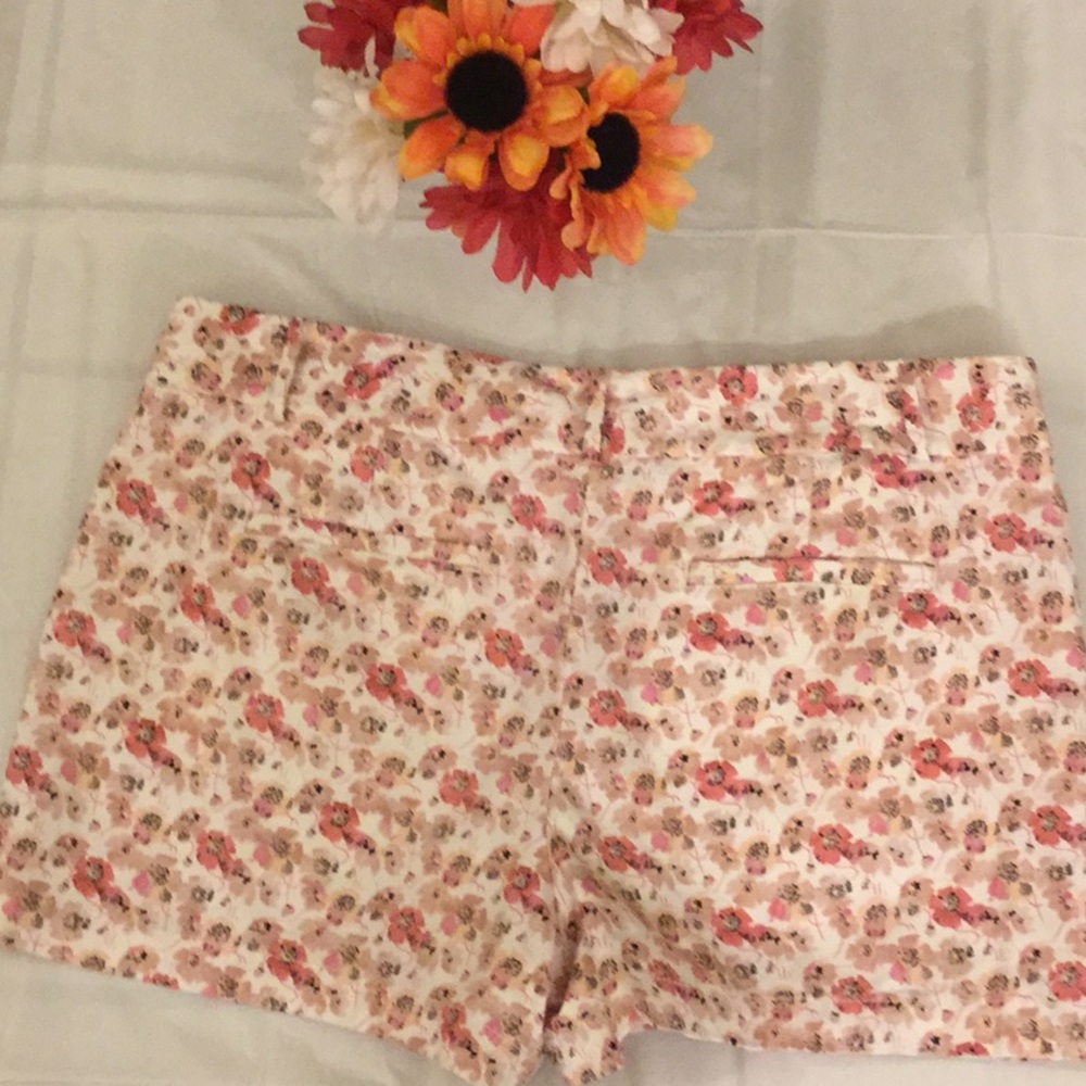 Ann Taylor Loft Peach Floral color shorts size 12 - Picture 2 of 5